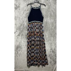 Xhilaration Maxi Dress XL Crochet Southwest Blue Sleeveless Boho Sundress